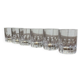 Série de 6 verres gobelets à whisky en cristal de Baccarat modèle Rotary