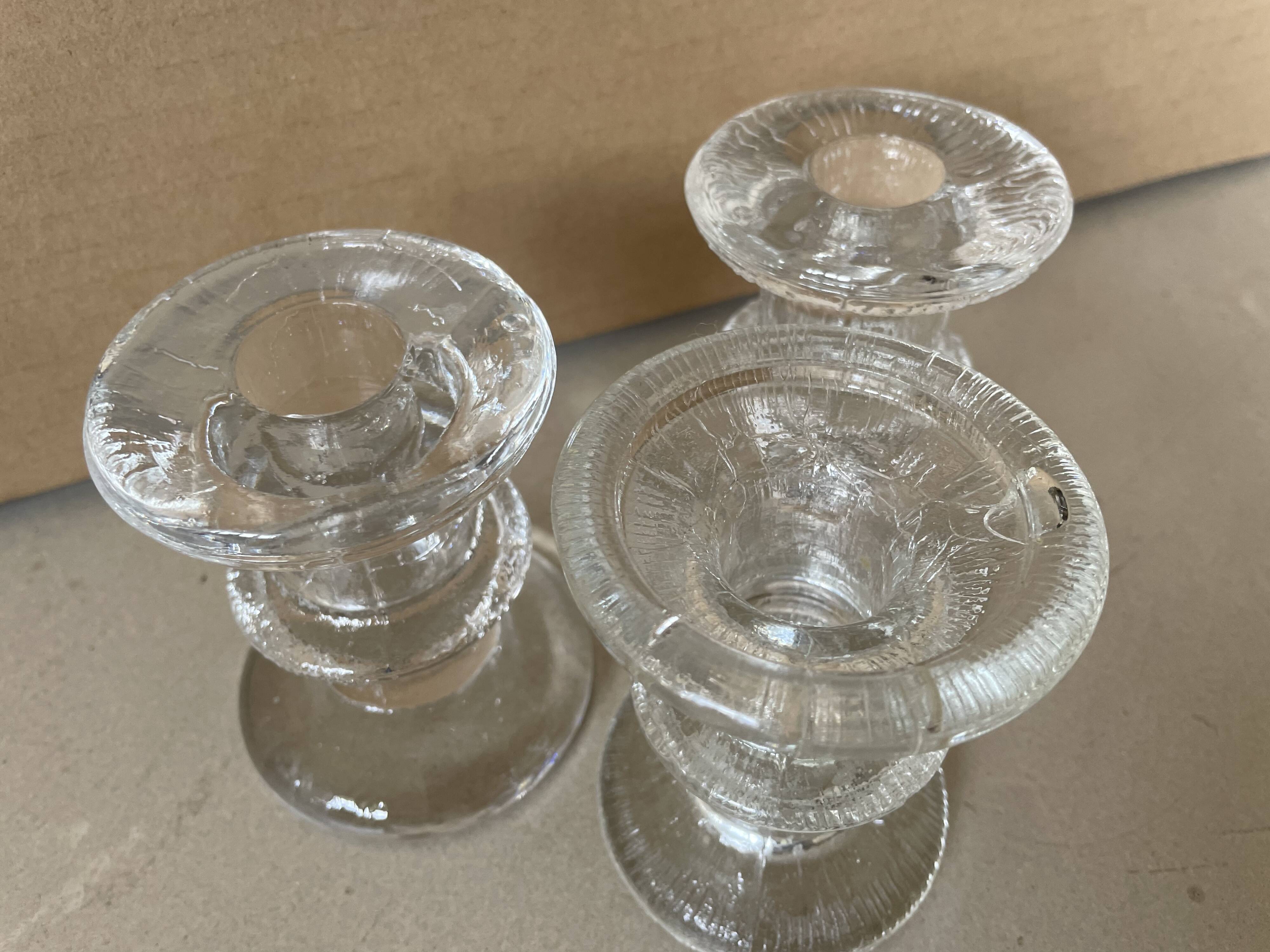 Set of 3 Littala candlesticks / Timo Sarpaneva / 1966