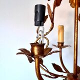 Old gilded metal chandelier circa 1960