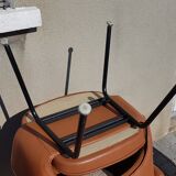 Set of 6 chairs and 2 knoll conference leather chairs