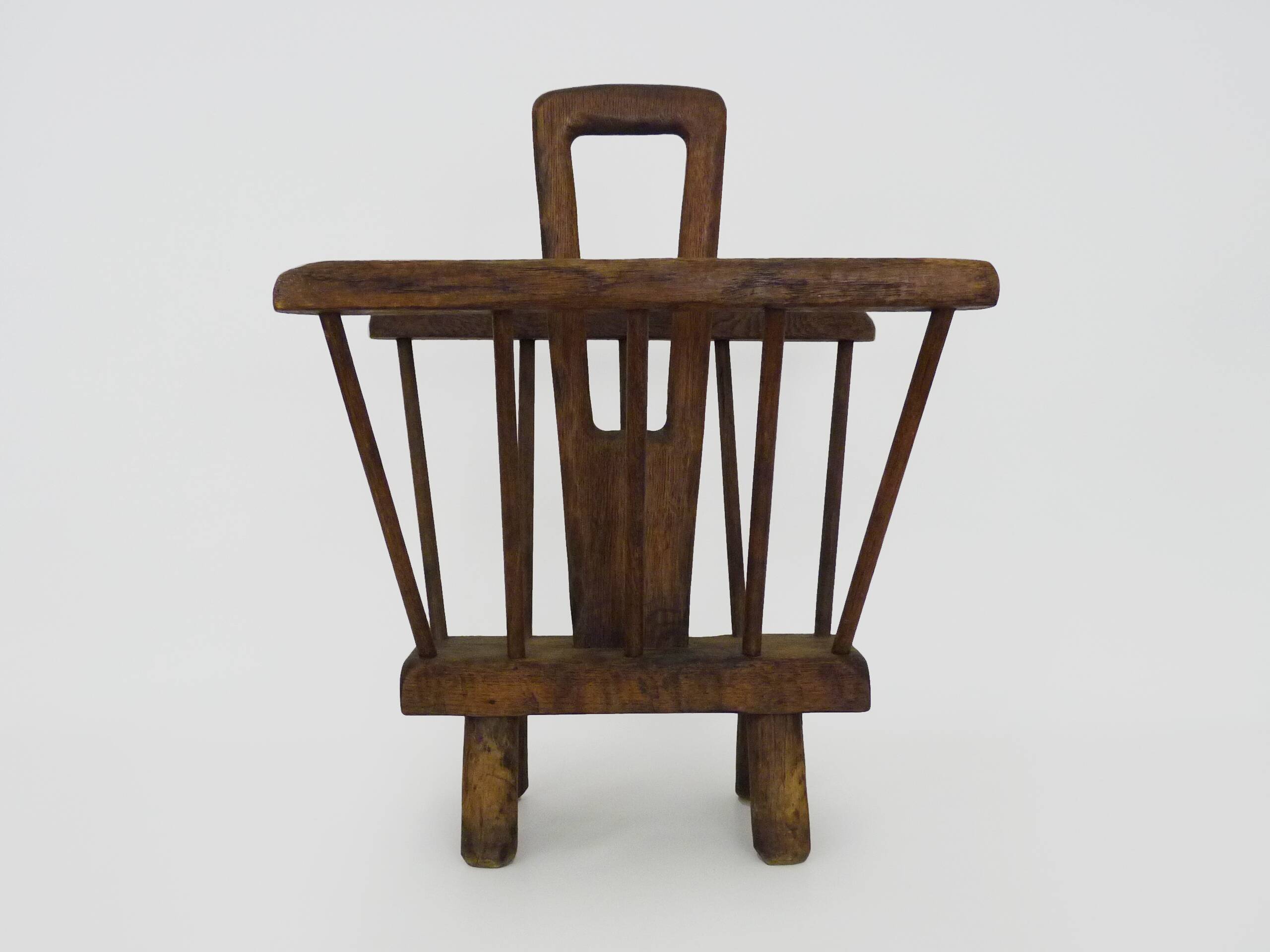 Porte- revues brutaliste en bois des années 1950