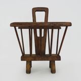 Porte- revues brutaliste en bois des années 1950