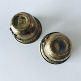 Pair of brass cord pot covers