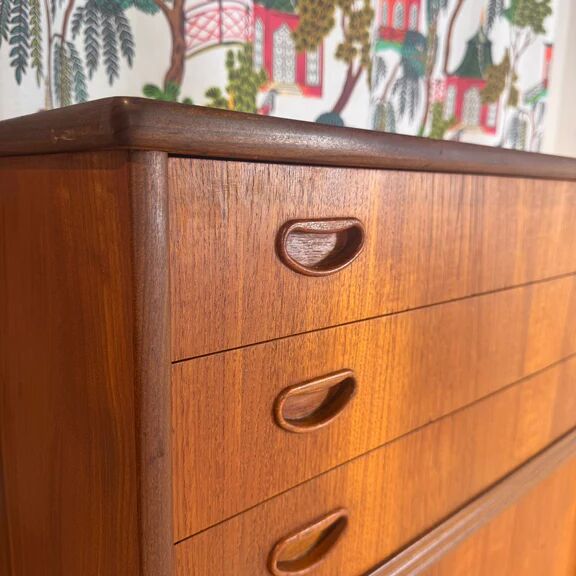 Vertical Danish teak sideboard, 1960s