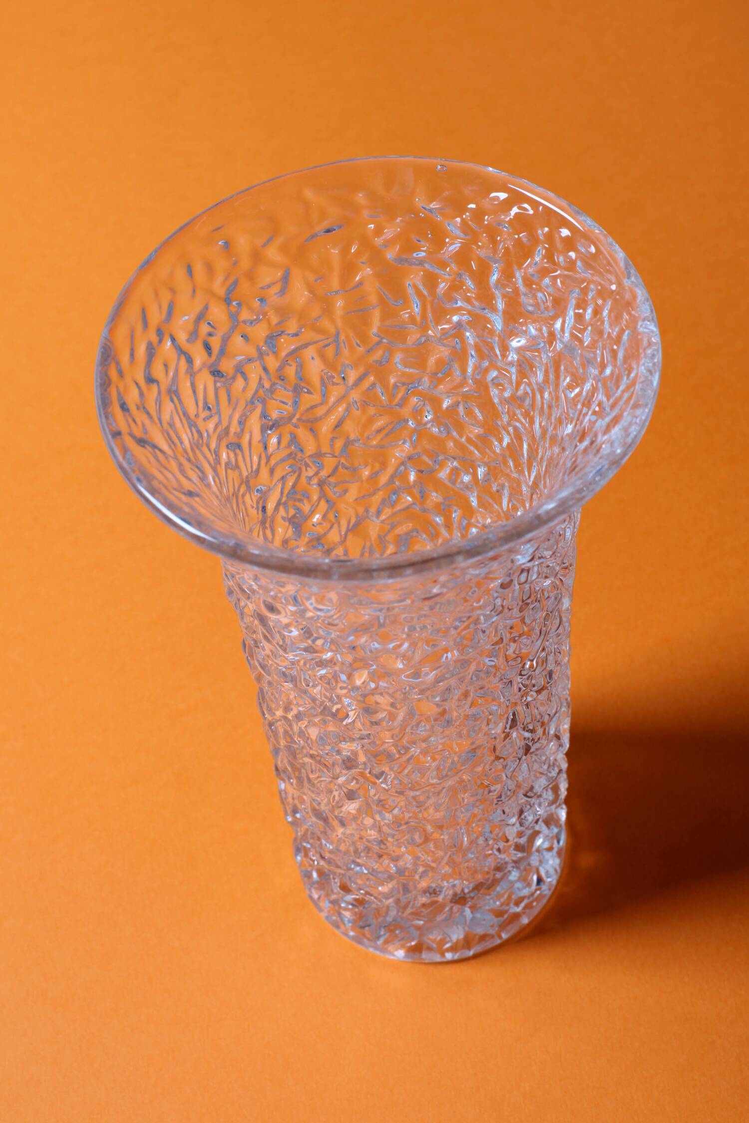 Pressed Glass Vase by Václav Hanuš / Libochovice / Czech Republic / 1970