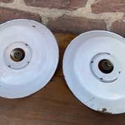 Paire de lampes suspension industriel émaillé mazda reflecto lux