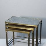 Set de 3 tables gigognes miroir 1950s