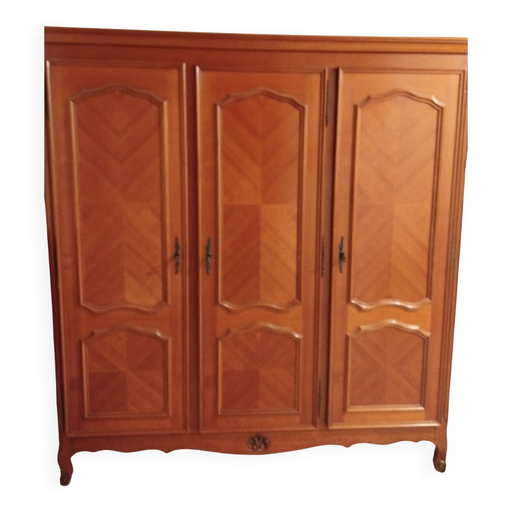 Grande Armoire Merisier - 3 Portes - Style Campagne Chic / Inspiration Loui