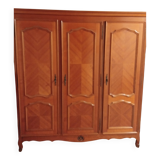 Grande Armoire Merisier - 3 Portes - Style Campagne Chic / Inspiration Loui