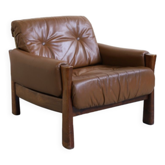 Brazilian Leather Lounge Chair, 1970s