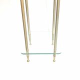 Side table in glass and brass