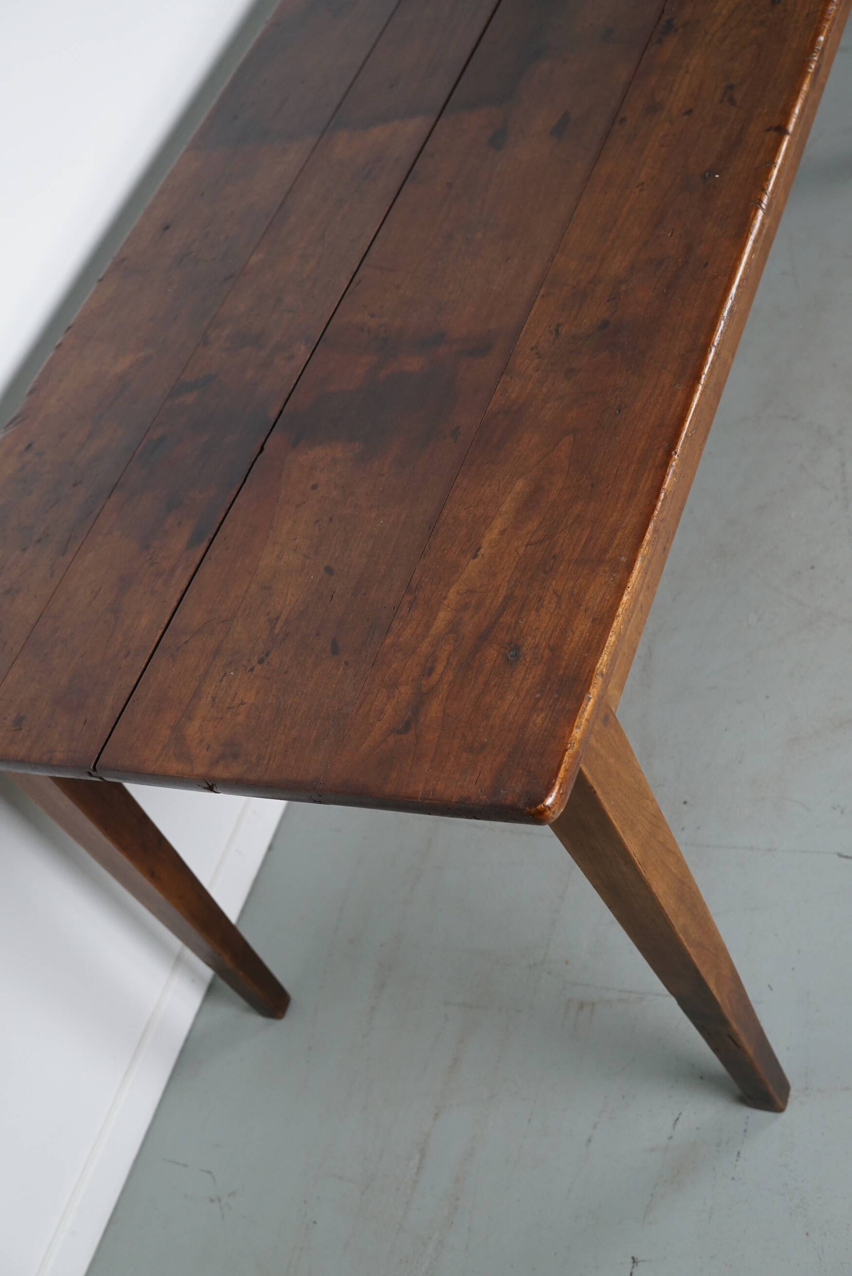 Antique 19th Century French Rustic Farmhouse Dining Table Fruitwood