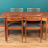 G Plan Two Leaf Extending Dining Table & Six Chairs Seats 6-10