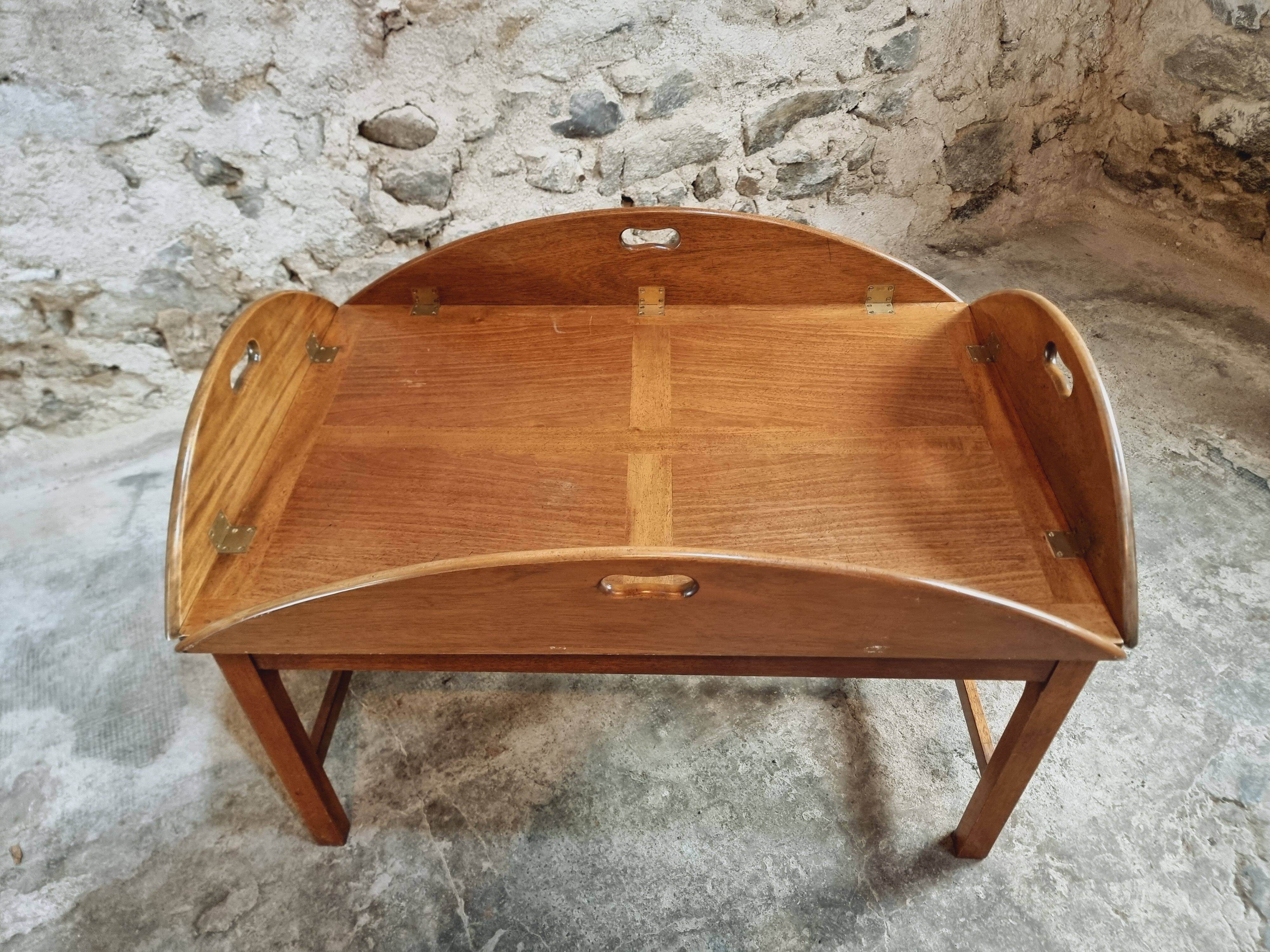 Vintage 60s Nautical Coffee Table - Butler Tray Style