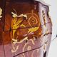 Marquetry chest of drawers with marble top in Louis XV style