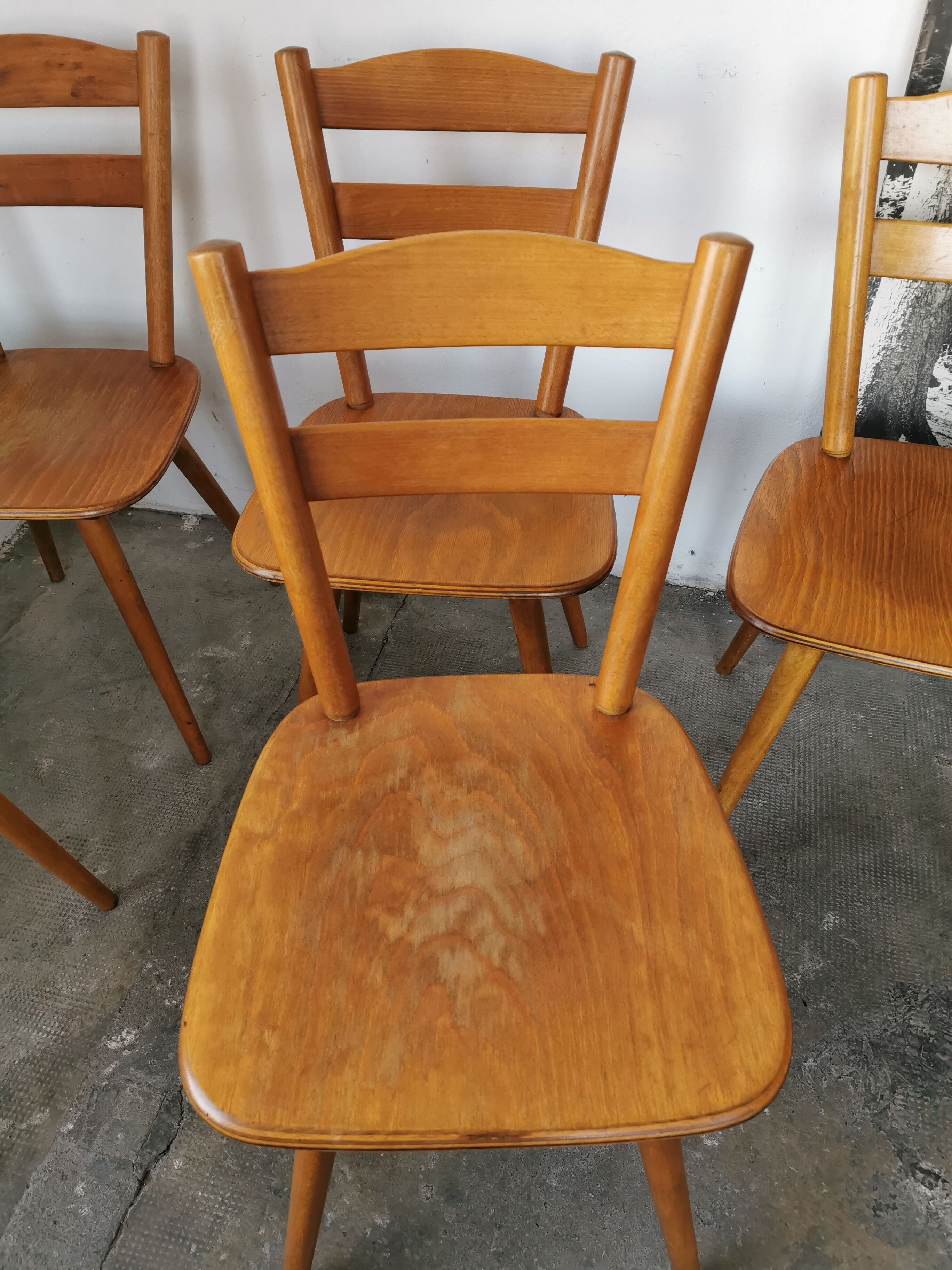 Set of 6 vintage chairs 1960 bistro