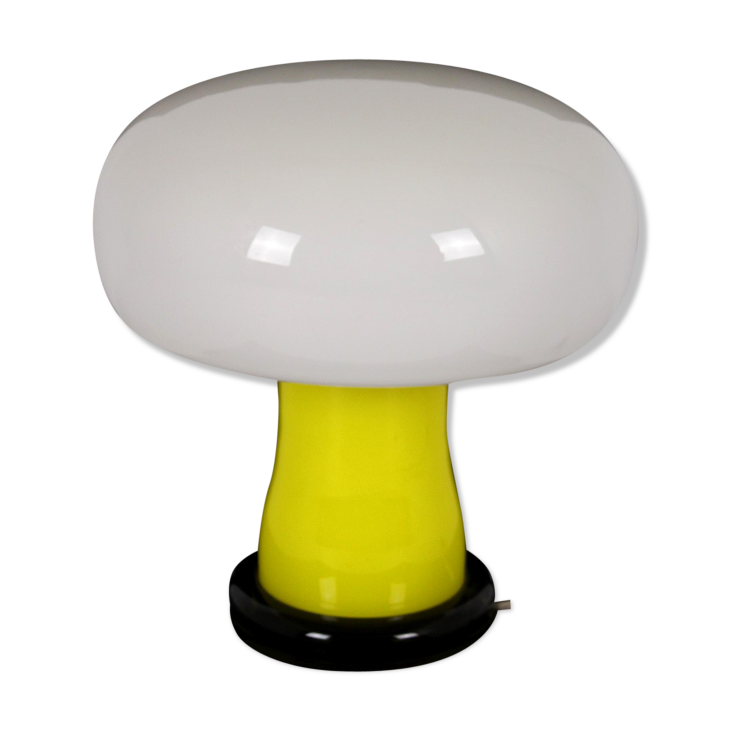 Glass mushroom table lamp from VEB Görlitz, 1970