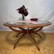 Mid Century retro vintage teak spider astro coffee table 1970  Viktor Wilki