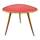Table d'appoint tripode osier rouge années 50