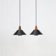 Set of 2 black mid-century pendant lamps by Elfi / 1960s / 1970s / Danish modern design