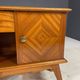 Pair of vintage mid-century modern wooden bedside tables / nightstands