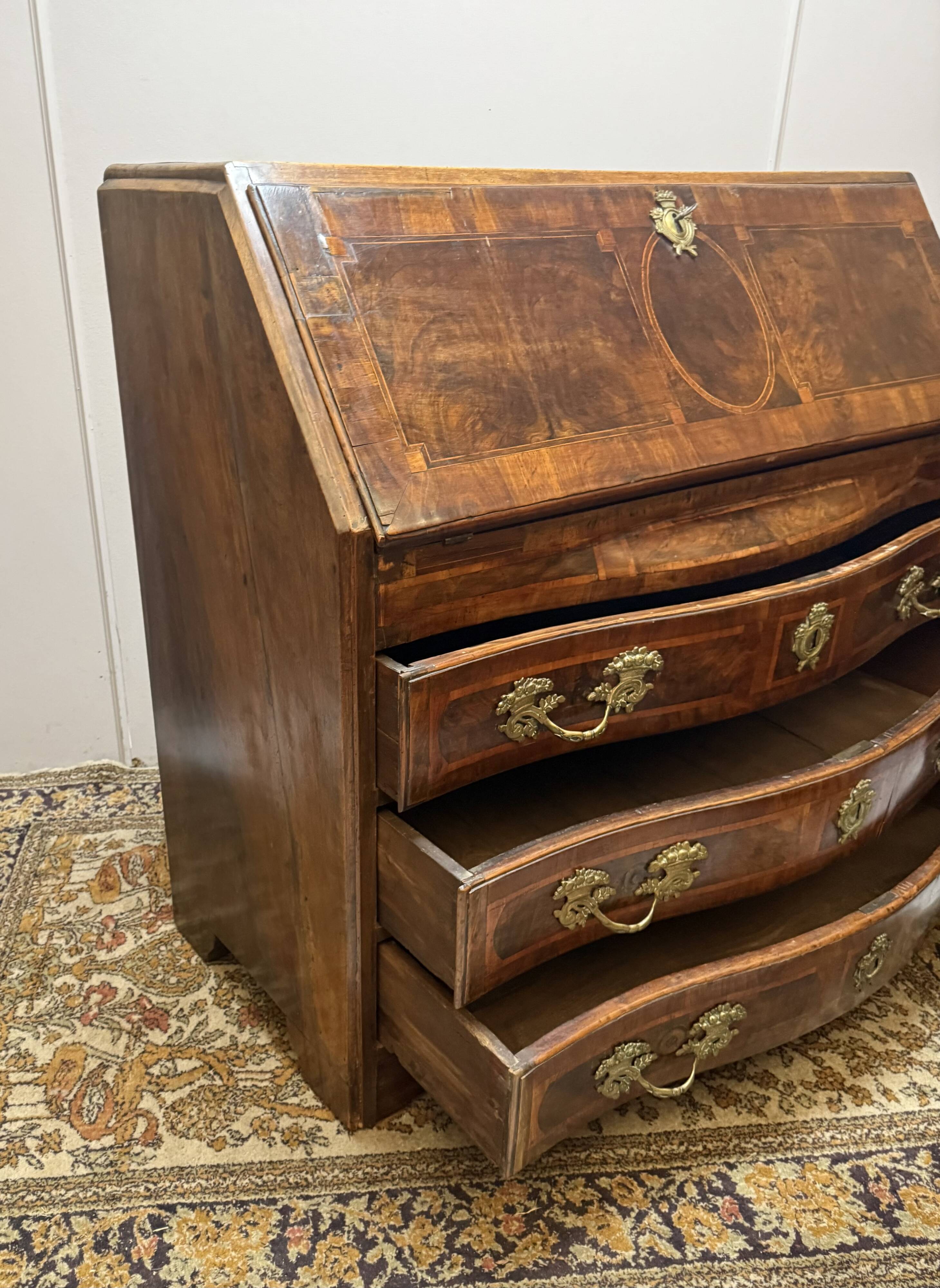 18th Century Marquetry Sloping Desk