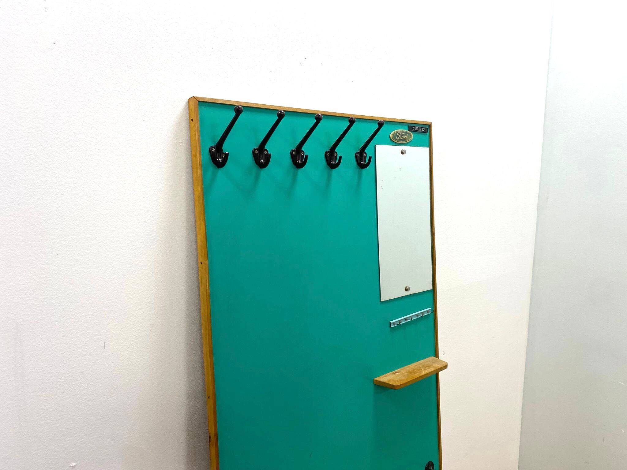 Retro Wall Hanger with Mirror, 1960s, Czechoslovakia