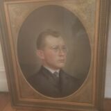 Portrait of a man with lorgnons by August Wilde 1882 -1950.Pastel signed and dated 1918.