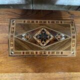 Ancienne Boite À Bijoux En Marqueterie Bois & Nacre Syrie Vintage