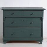 Antique painted pine chest of drawers – European rustic green chest of drawers – circa 1900