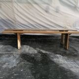 Pair of wooden farmhouse benches