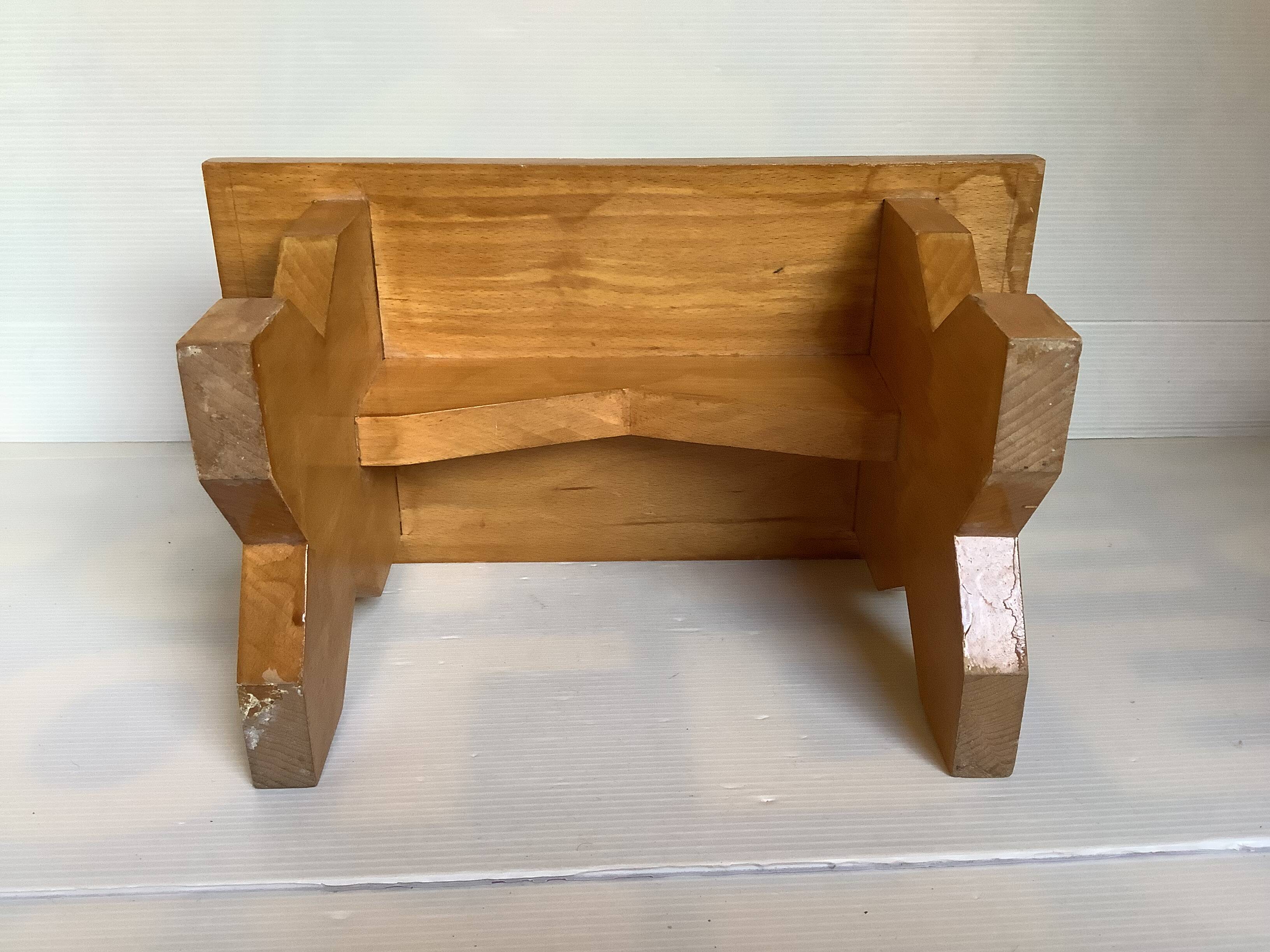 Small wooden step stool bench