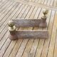 Antique neoclassical cast iron & brass fireplace andirons