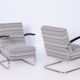 Set of Czech Bauhaus Armchair and Ottoman attributed to W. Gispen for Mücke-Melder, 1930s, Set of 2