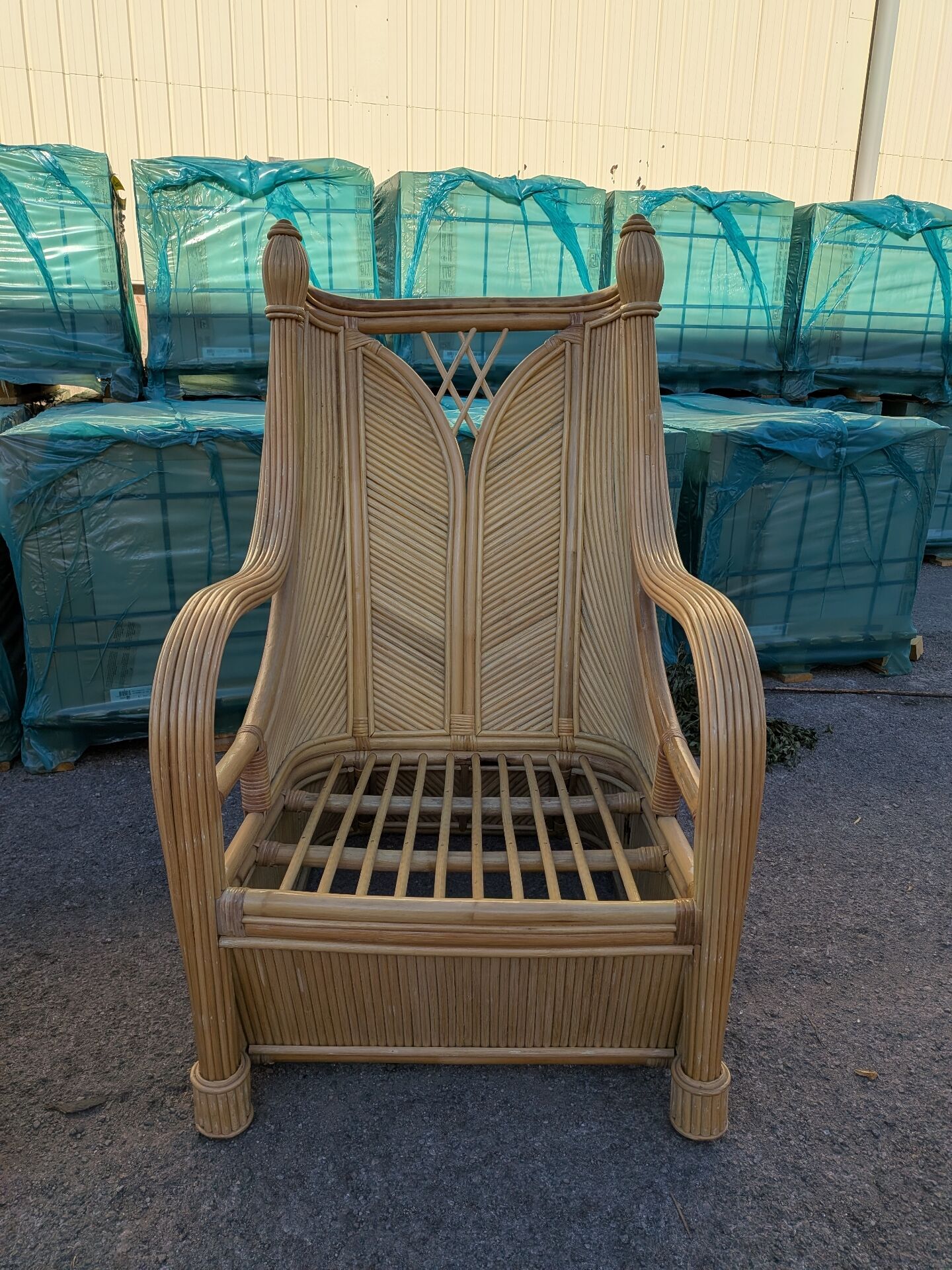 Pair of rattan armchairs
