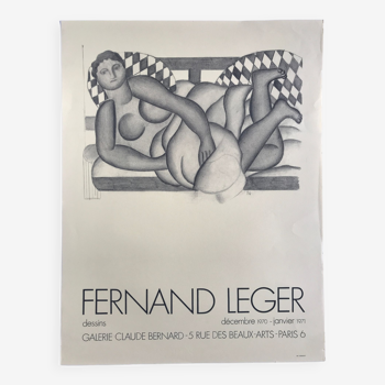 Affiche originale sur Ingres d'après Fernand LEGER, Galerie Claude Bernard, 1970