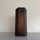 Hexagonal copper umbrella stand signed by the artist, 1960s, Italy.