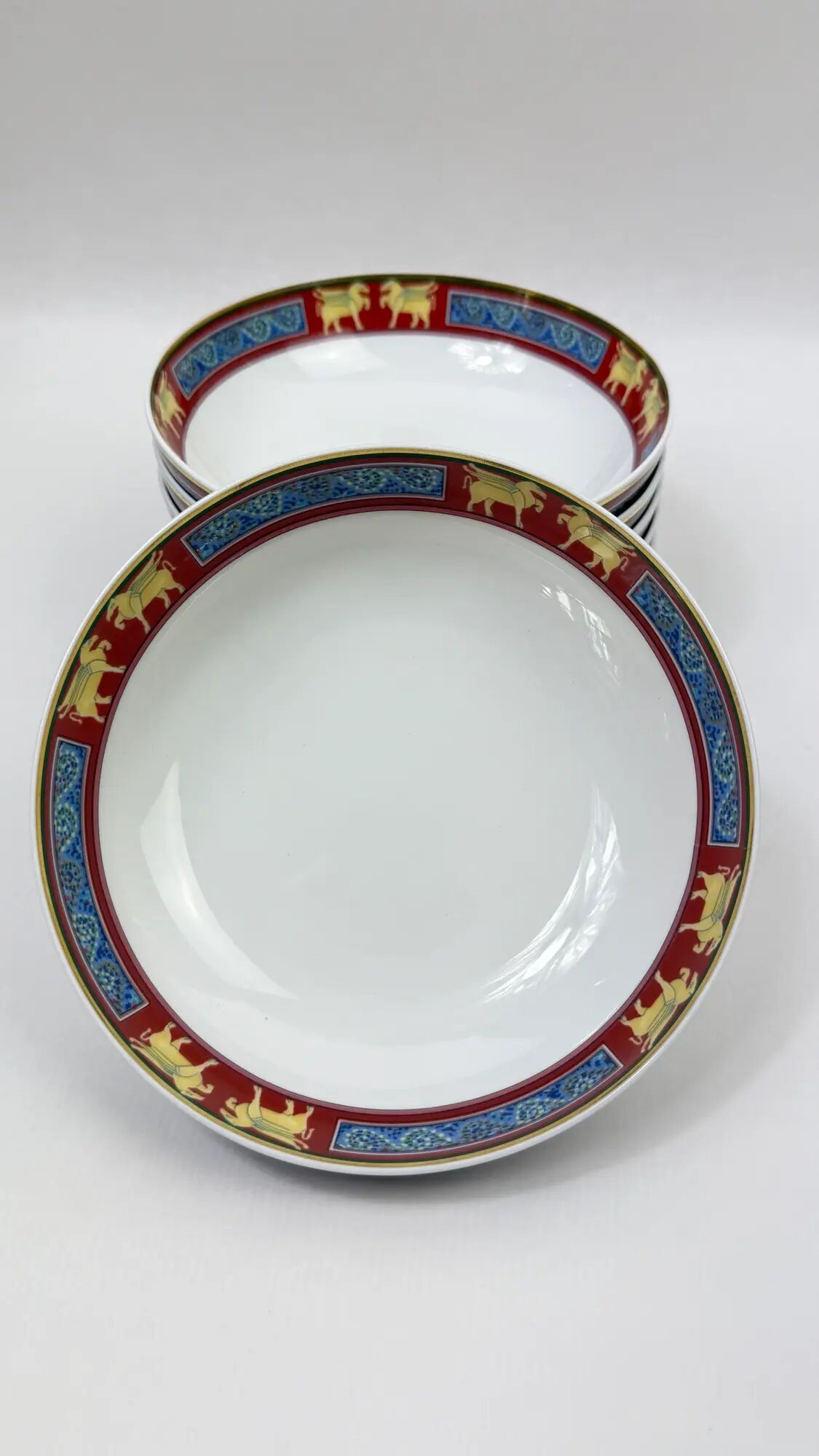 Raynaud Limoges set of 6 deep plates model Pégase 17 cm