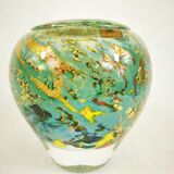 Blown Glass Vase with Gold Inclusion Jc Novaro (Biot)