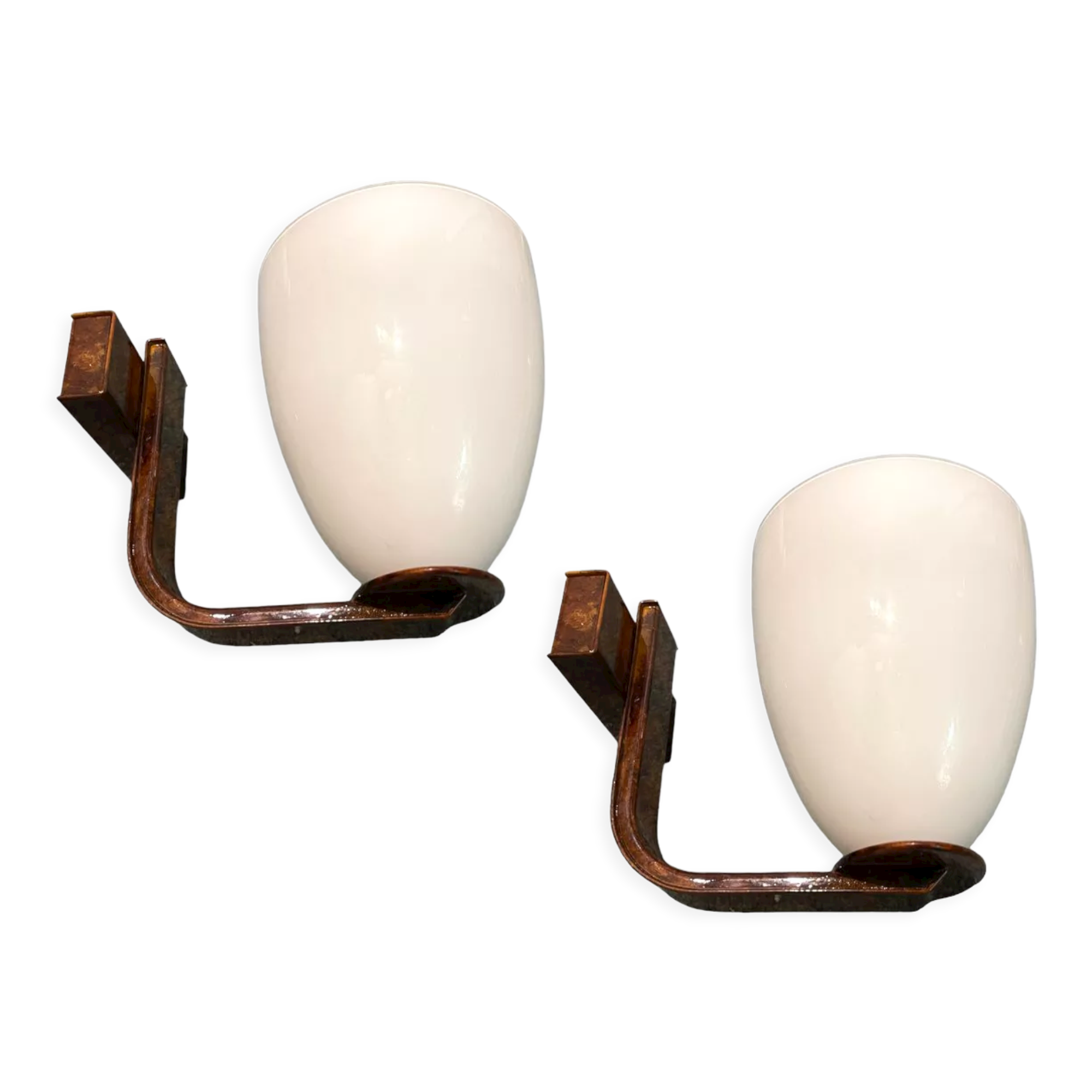 Italian Opaline Glass Sconces, Set of 2