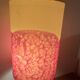 Vintage lamp with a carved wooden base from the 1970s.