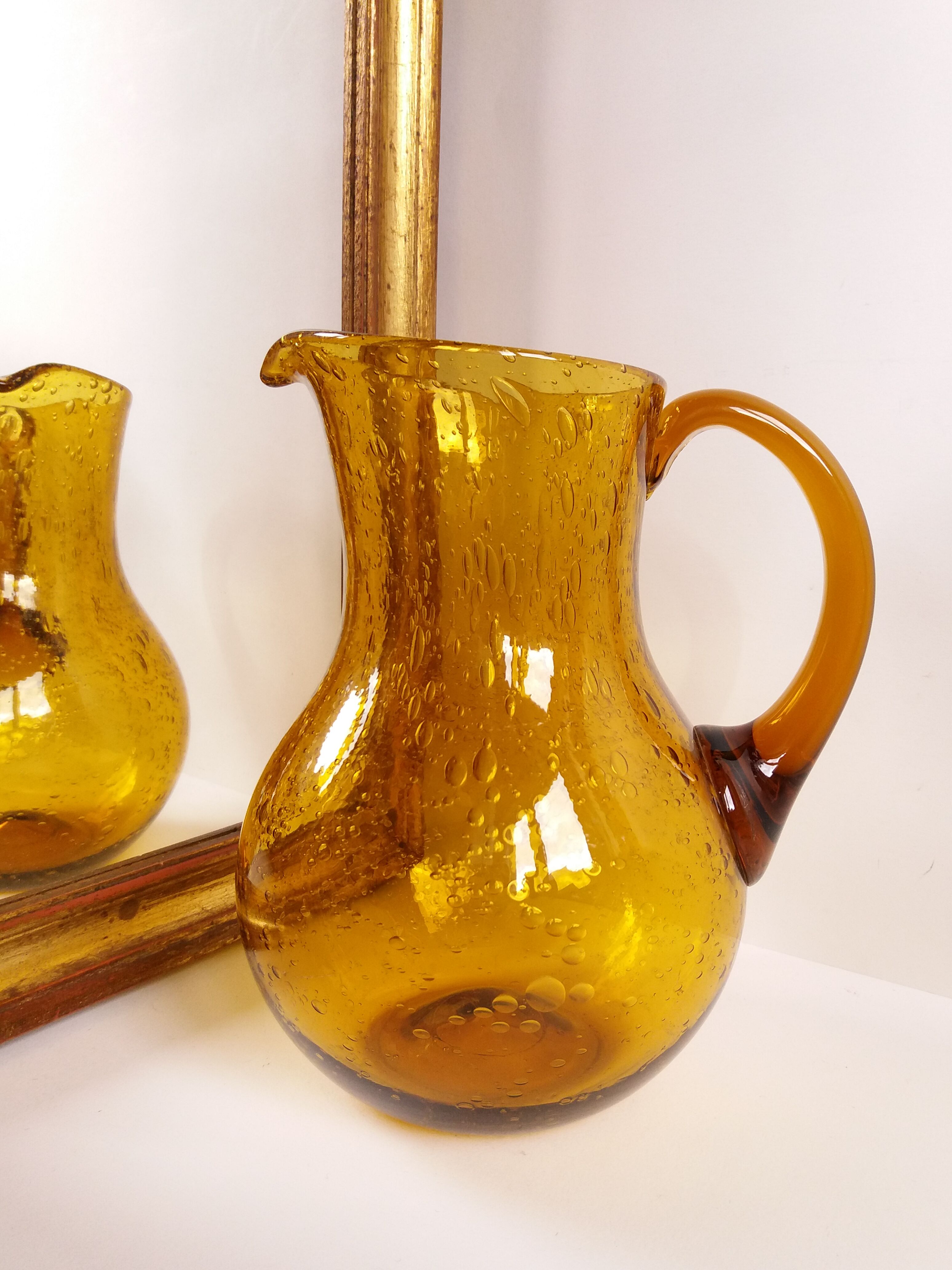 Pitcher glass Biot amber