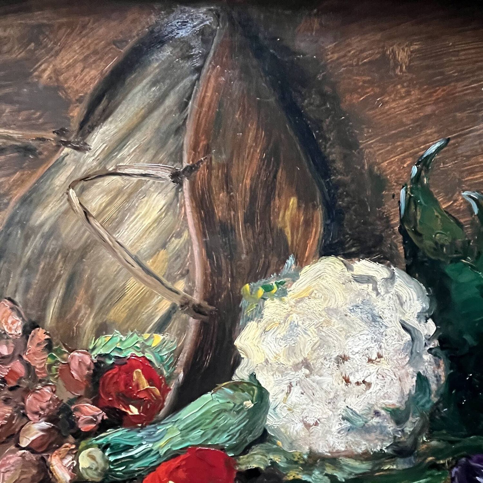 Tableau 1961 "Légumes et litre cassé "signé HG.Schmitt