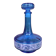 Deep Caribbean blue vintage glass carafe made in Belgium.