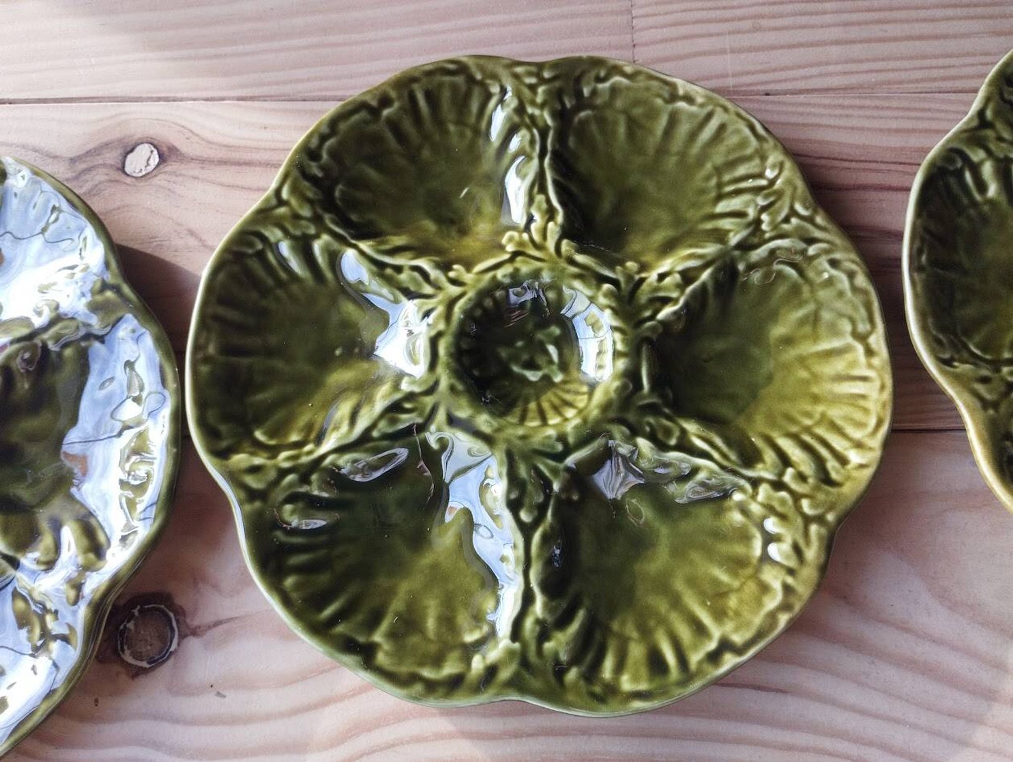 6 vintage ceramic oyster plates from Gien