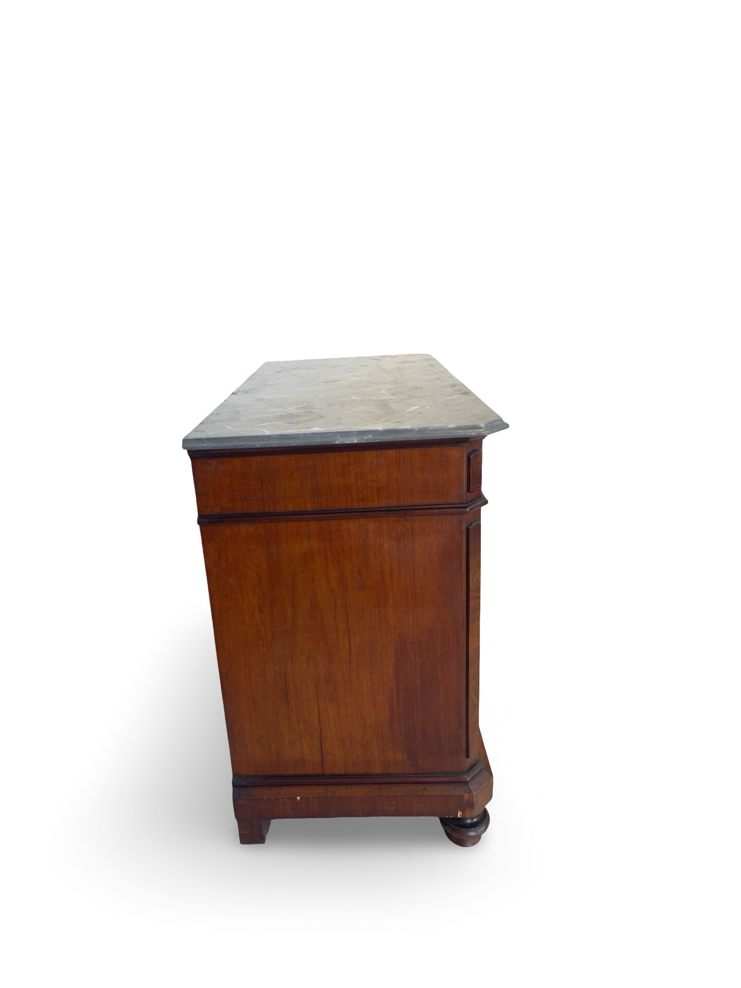 Commode Umbertino en acajou et noyer, 19e siècle.
