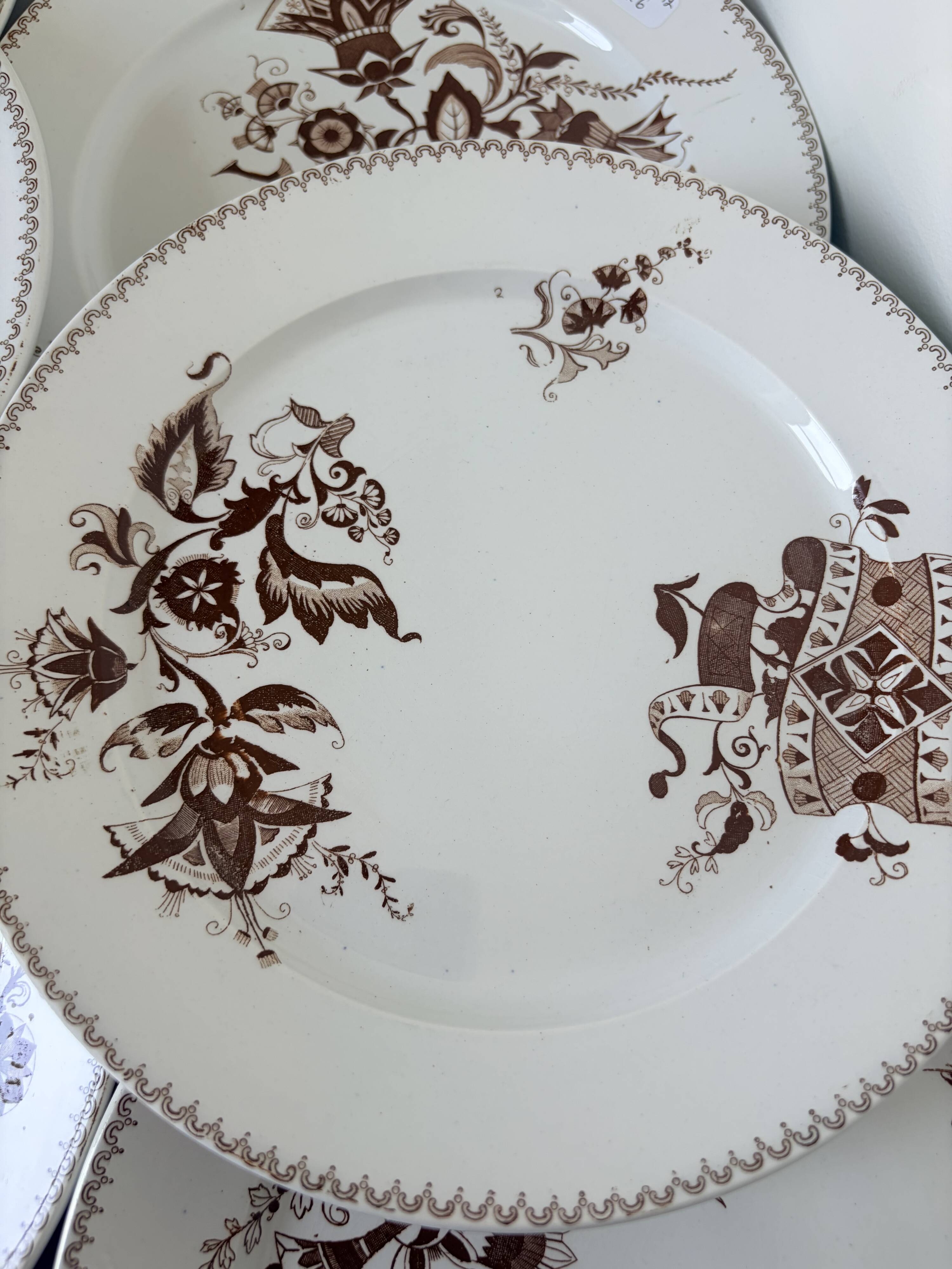 Set of 6 vintage dinner plates from Sarreguemines, Danish model 210412.