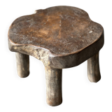 Mini low stool in upcycled old Asian teak H15 D24