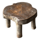 Mini low stool in upcycled old Asian teak H15 D24