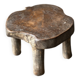 Mini low stool in upcycled old Asian teak H15 D24